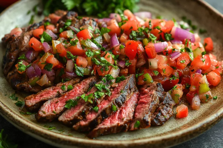 Carne asada with pico de gallo