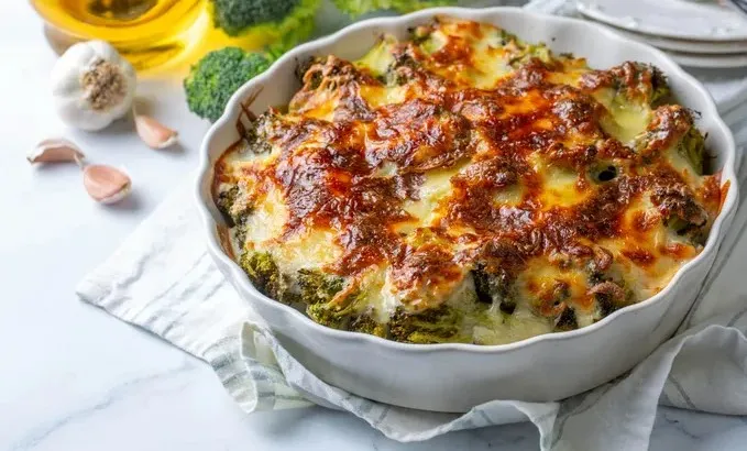Cauliflower broccoli gratin