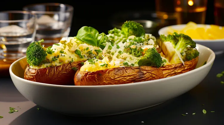 Broccoli-stuffed baked potatoes