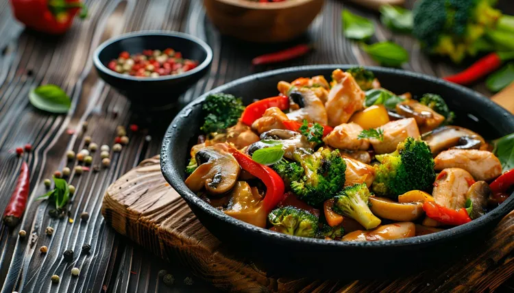 Chicken and vegetable stir-fry