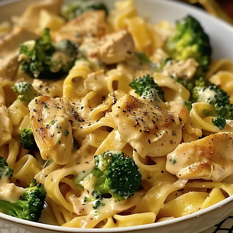 Chicken broccoli fettuccine alfredo