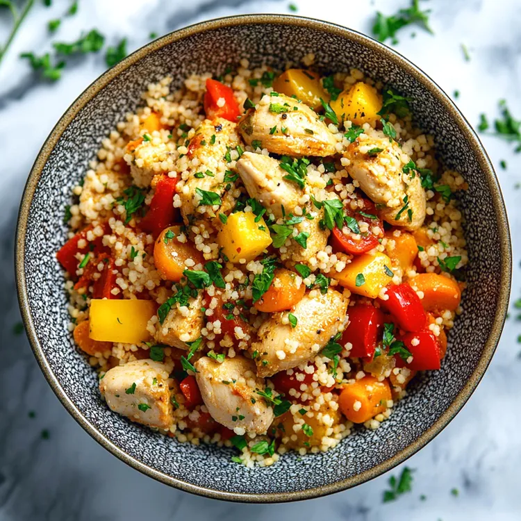 Chicken with roasted vegetable couscous