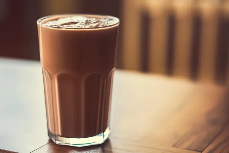 Chocolate peanut butter banana breakfast smoothie