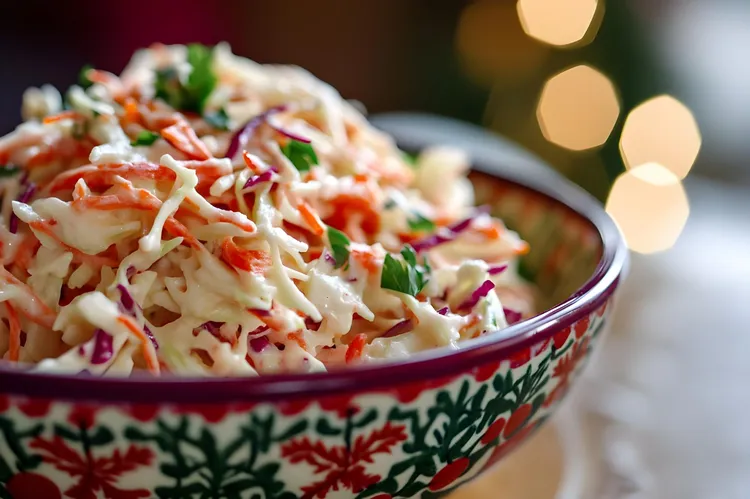 Coleslaw with carrot, onion and red pepper