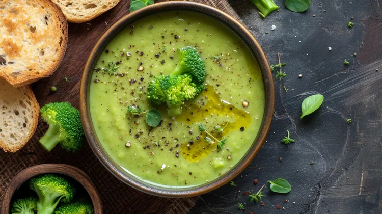 Broccoli potato soup with thyme