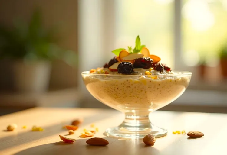 Creamy cardamom & raisin quinoa pudding