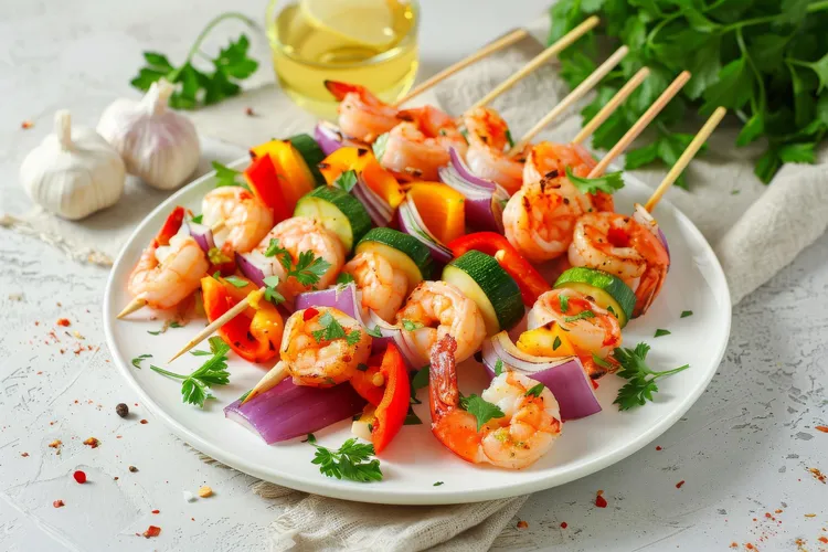 Easy spicy shrimp skewers