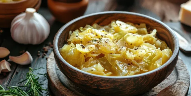 Cabbage with chicken gravy