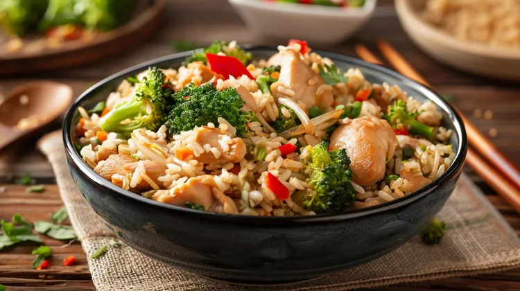 Ginger basil chicken fried rice
