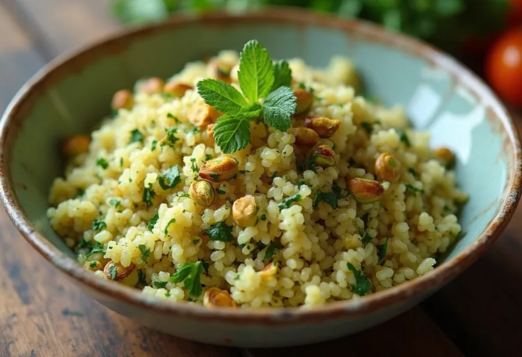 Herb and pistachio couscous