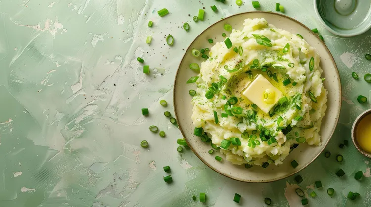 Irish colcannon with cheddar cheese