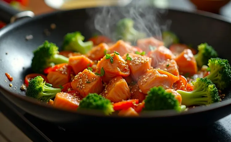 Japanese salmon stir-fry