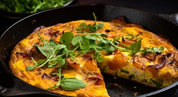 Kumara and feta frittata