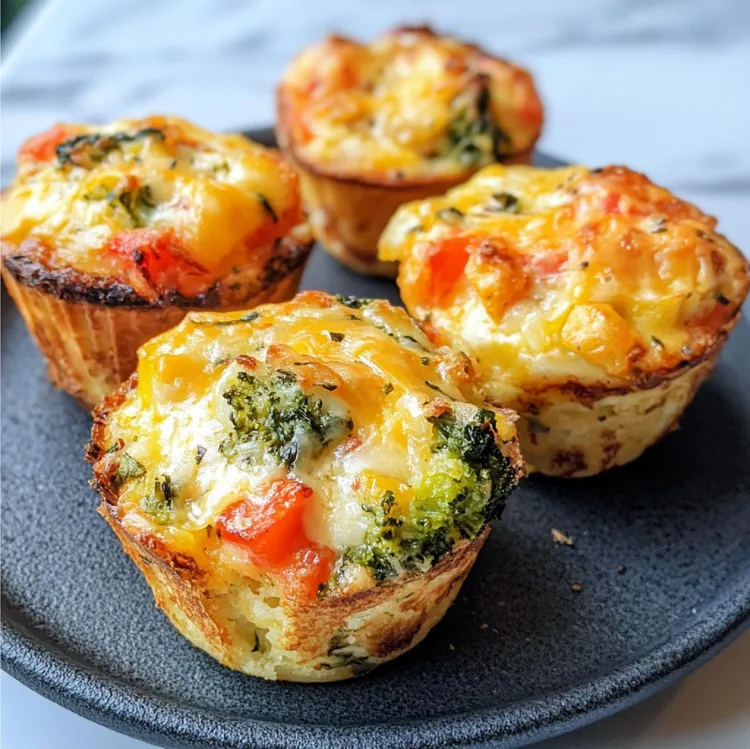 Mini broccoli, tomato and feta frittatas