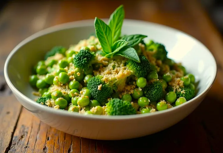Minted peas with broccoli