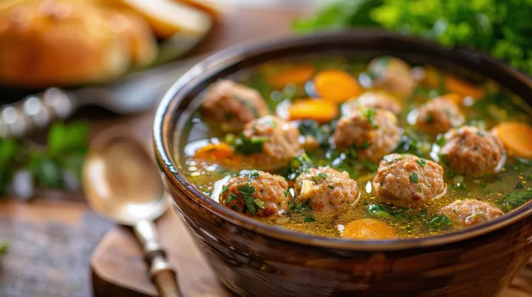 Paleo italian meatball soup