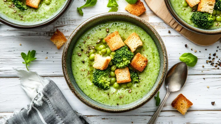 Pea and broccoli soup
