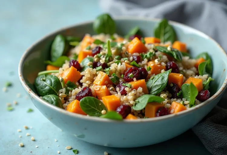 Rice, cranberry and sweet potato salad