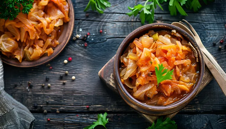 Hungarian-style braised cabbage and apples
