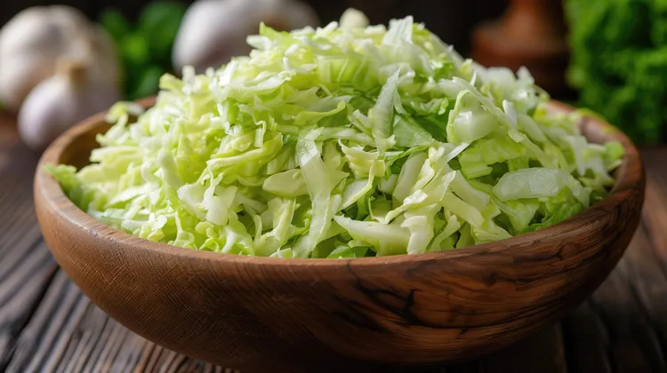Lemon-infused cabbage salad with olive oil