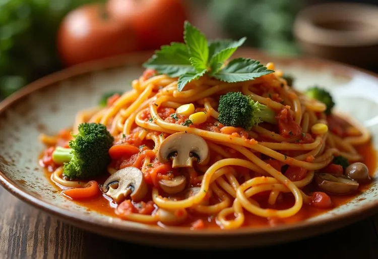 Speedy veggie spaghetti delight