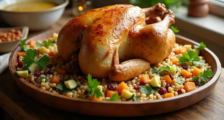 Spiced honey-glazed roast chicken