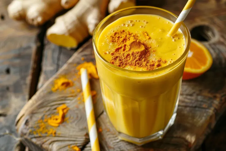 Spiced orange turmeric ginger lassi