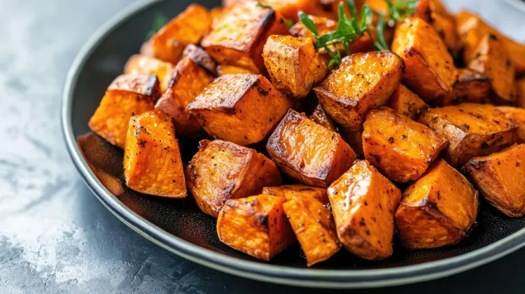 Spiced roasted sweet potatoes