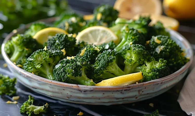 Lemon butter steamed broccoli