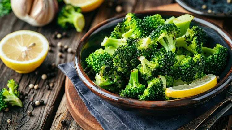 Lemon-pepper broccoli with olive oil