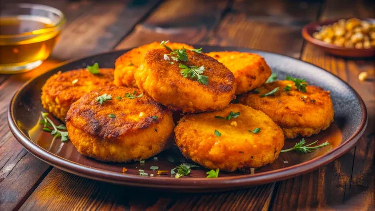 Sweet potato patties with kachumber