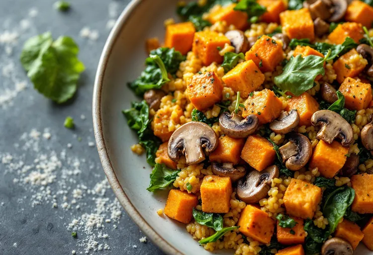 Tofu scramble with sweet potato & greens