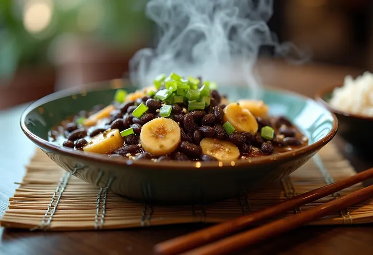 Black bean and banana saute