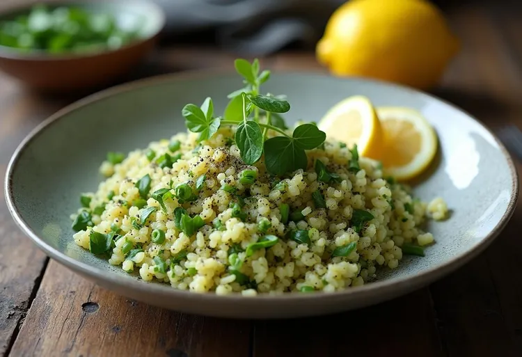 Watercress and chive couscous