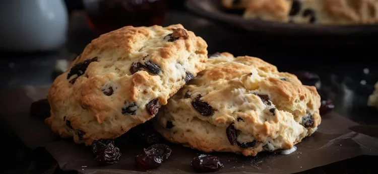 White choc and cranberries scones