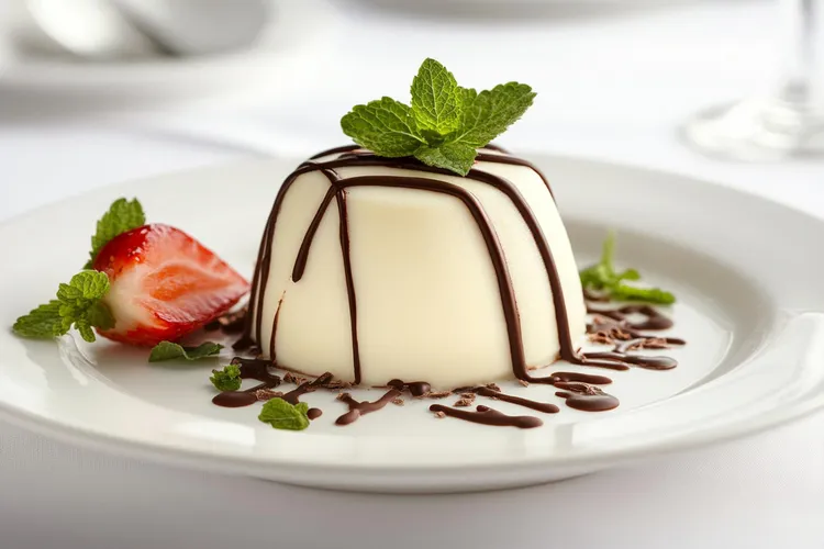 White chocolate and hazelnut panna cotta pots