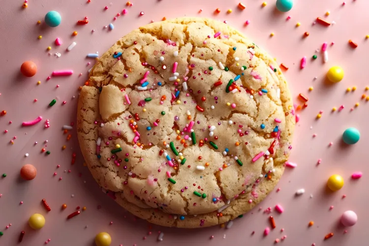 White chocolate confetti cookies