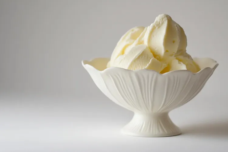 White chocolate ice-cream pyramids