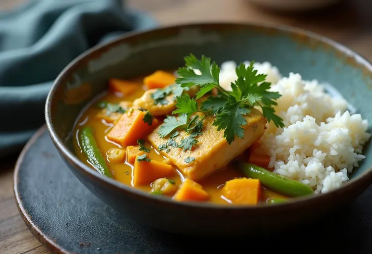 Yellow fish curry