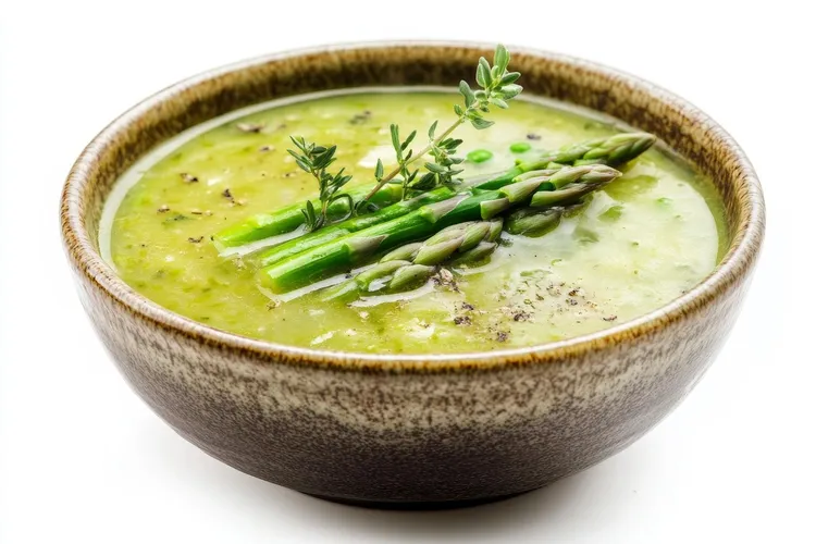 Asparagus and chicken soup