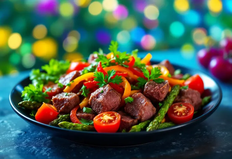Beef fattoush salad