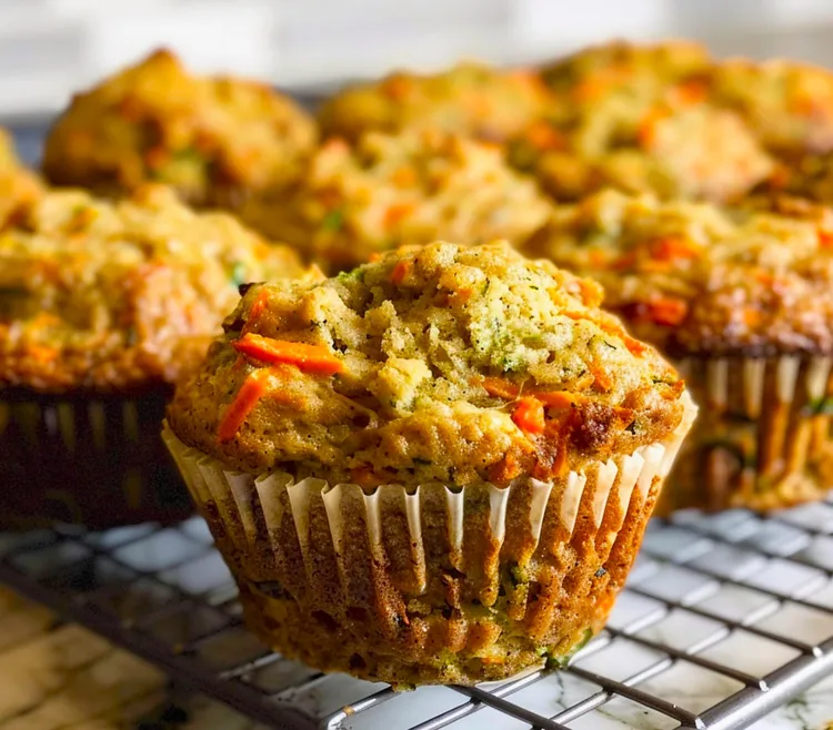 Carrot, zucchini and ricotta muffins