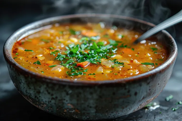 Chicken and lentil soup