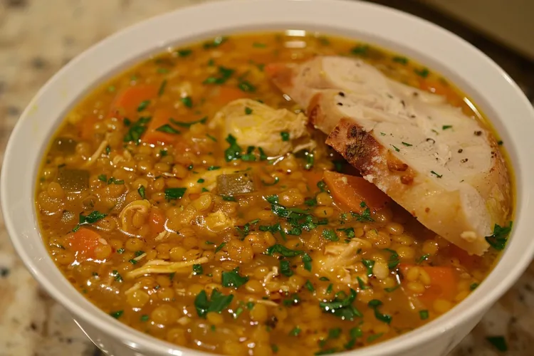 Chicken and lentil soup