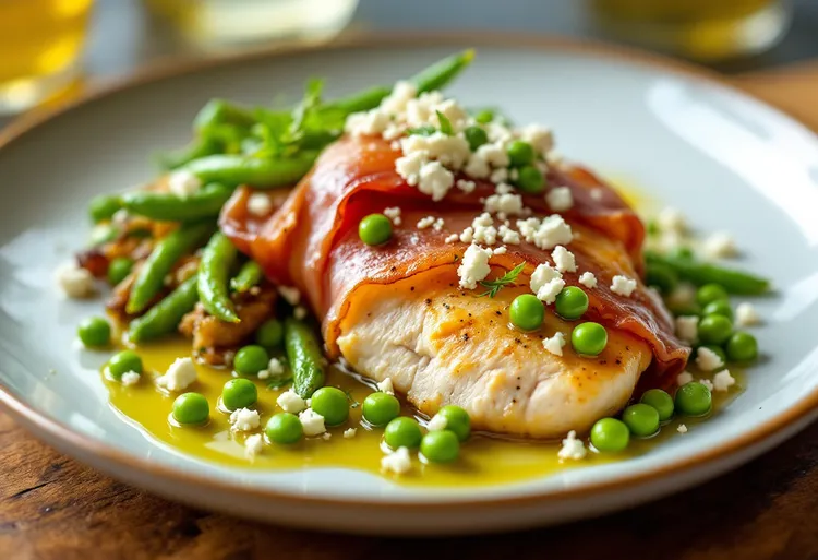 Chicken and oregano saltimbocca