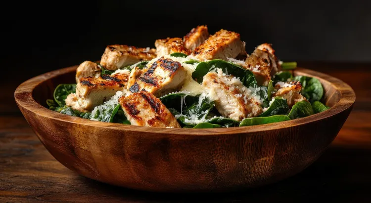 Chicken and spinach salad