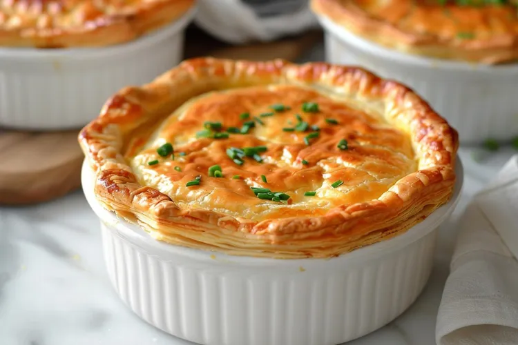 Chicken, bacon and mushroom pot pies