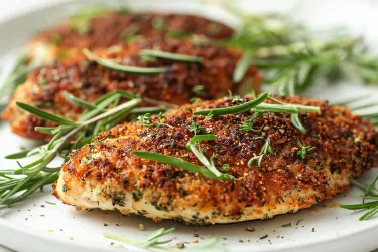 Chicken cooked in a salt crust