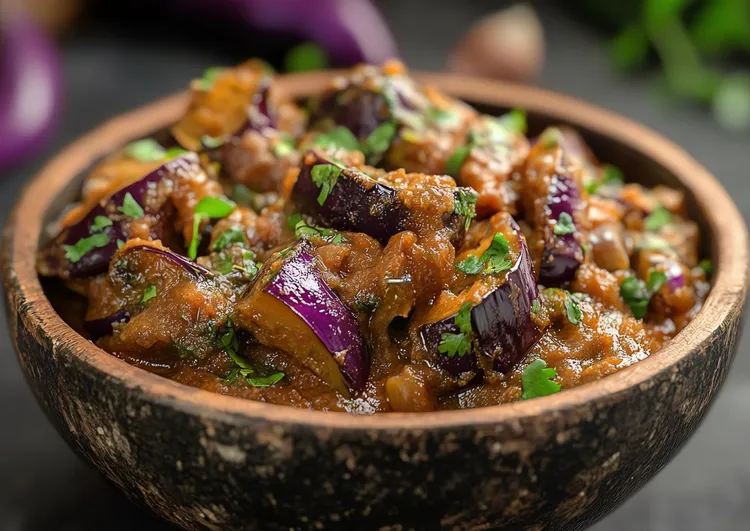 Cold eggplant curry
