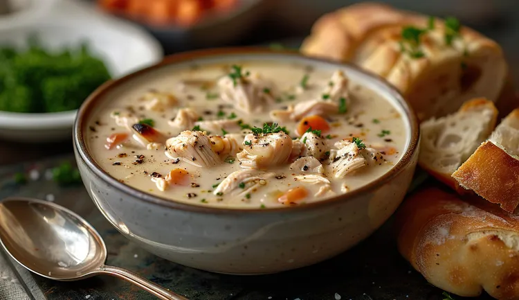 Creamy chicken yogurt soup